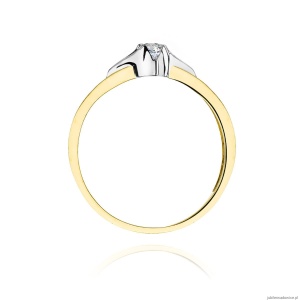 Pierścionek W155 Diament 0,12ct żółte złoto