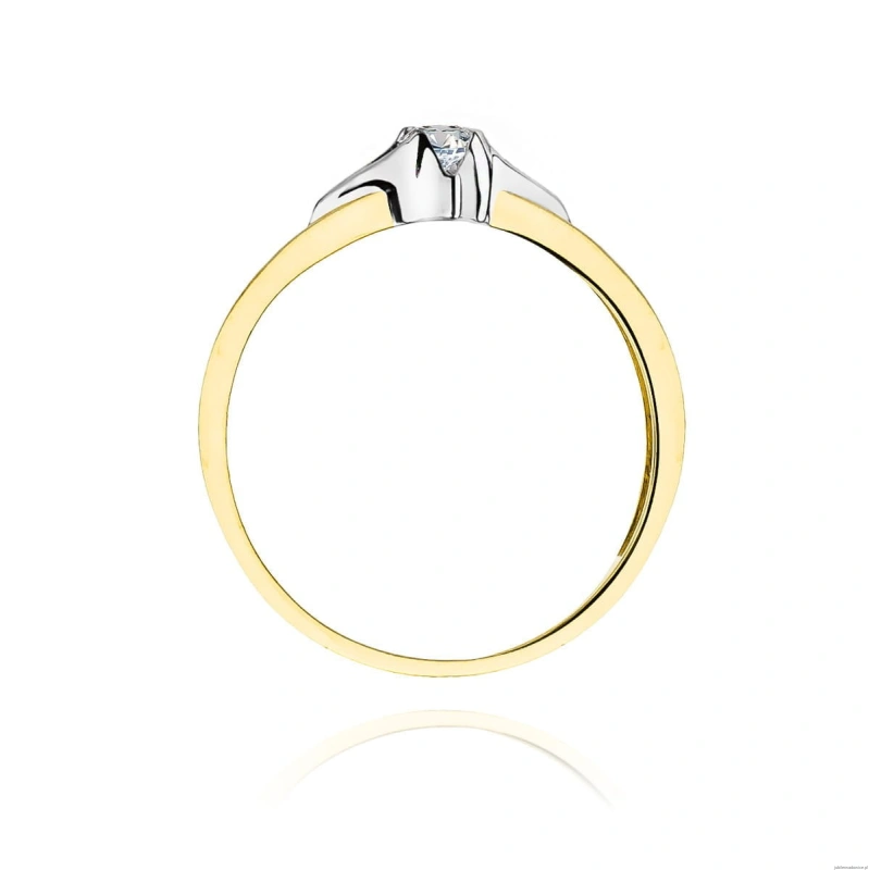 Pierścionek W155 Diament 0,12ct żółte złoto
