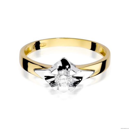 Pierścionek W155 Diament 0,30ct żółte złoto