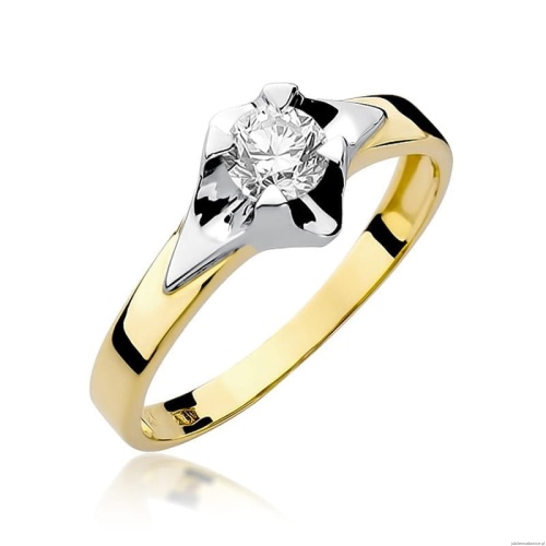 Pierścionek W155 Diament 0,50ct żółte złoto