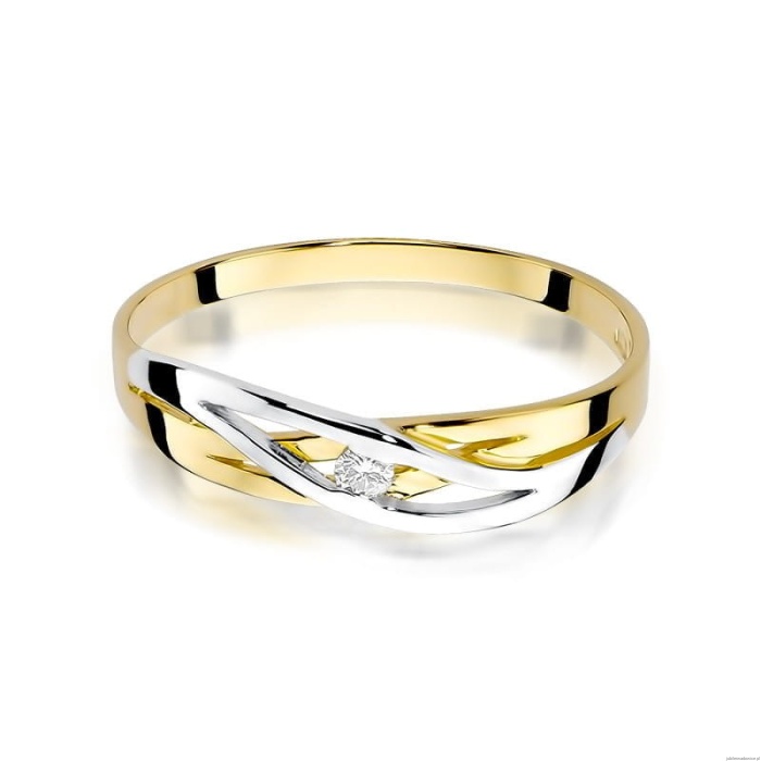 Pierścionek W156 Diament 0,05ct żółte złoto