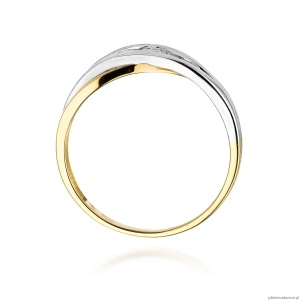 Pierścionek W156 Diament 0,10ct żółte złoto