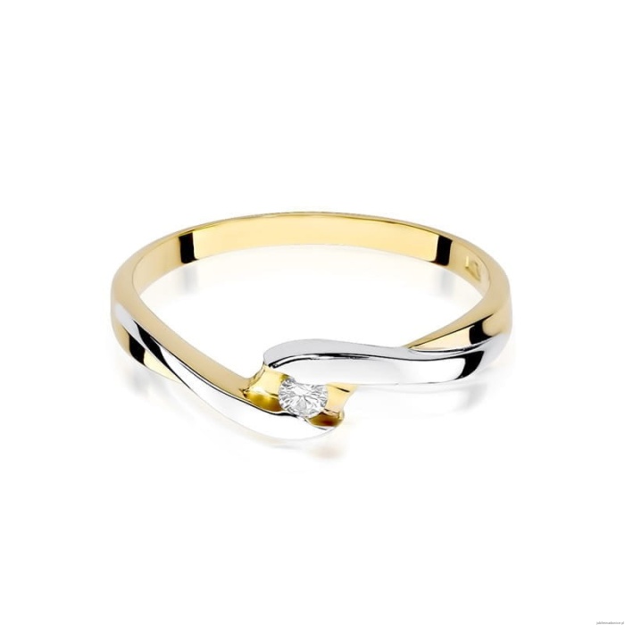 Pierścionek W158 Diament 0,05ct żółte złoto