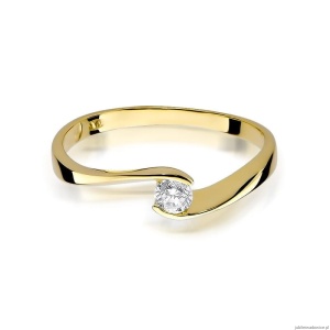Pierścionek W160 Diament 0,13ct żółte złoto