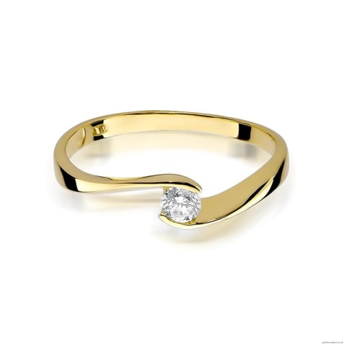 Pierścionek W160 Diament 0,13ct żółte złoto