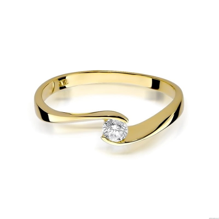 Pierścionek W160 Diament 0,13ct żółte złoto
