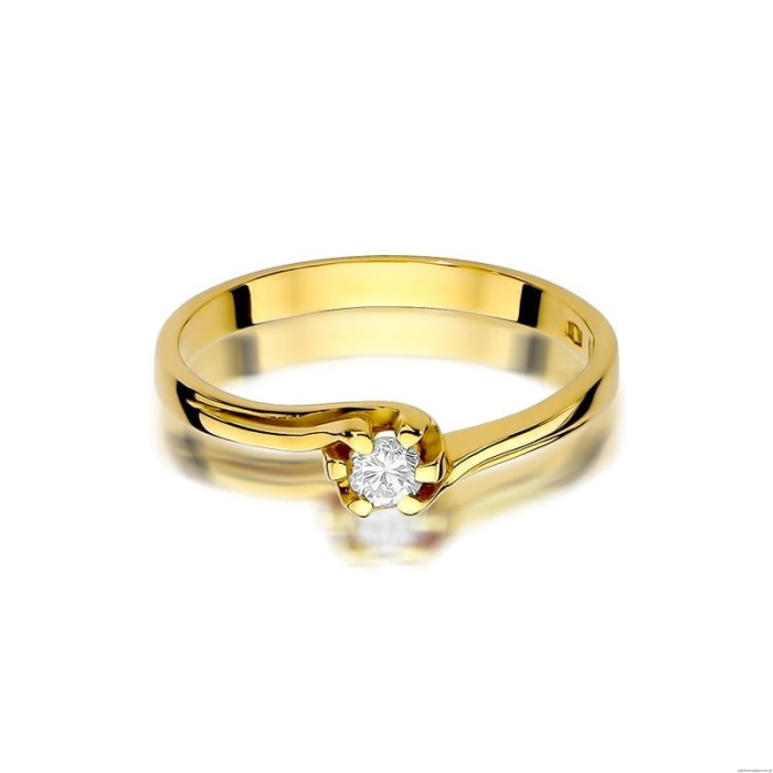 Pierścionek W163 Diament 0,10ct żółte złoto
