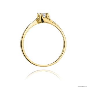 Pierścionek W163 Diament 0,10ct żółte złoto