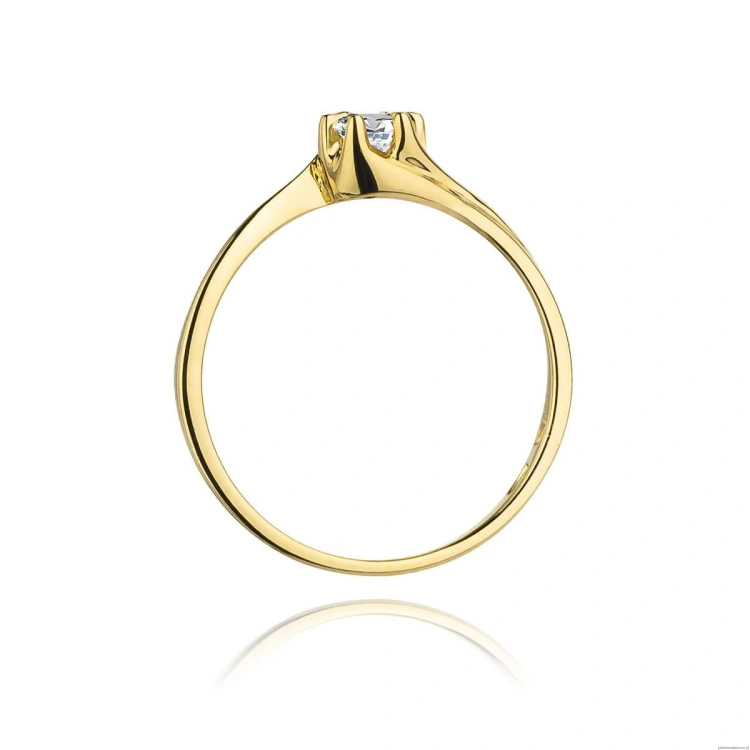 Pierścionek W163 Diament 0,10ct żółte złoto