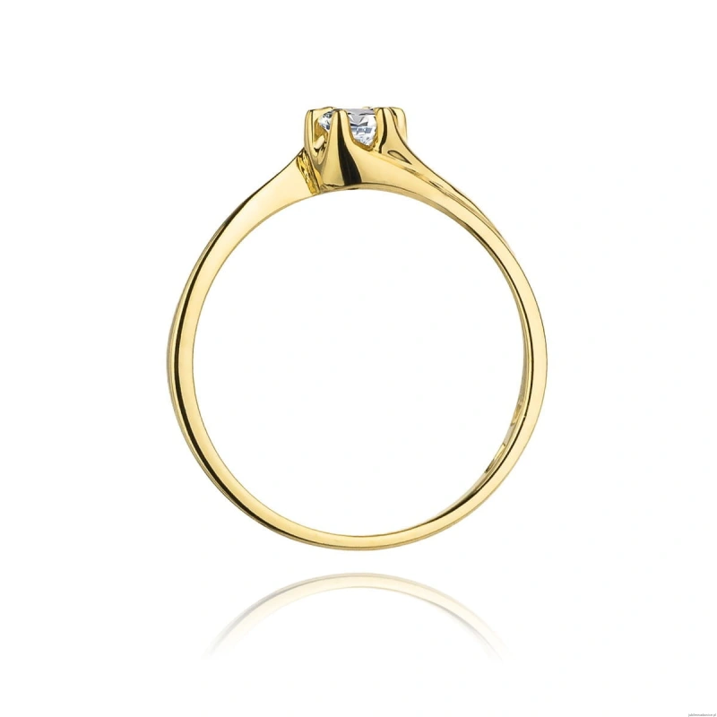Pierścionek W163 Diament 0,10ct żółte złoto