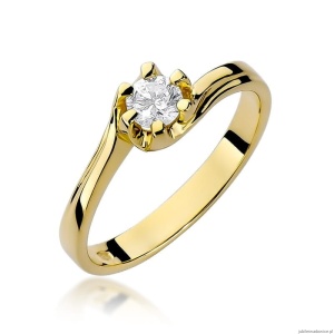 Pierścionek W163 Diament 0,30ct żółte złoto