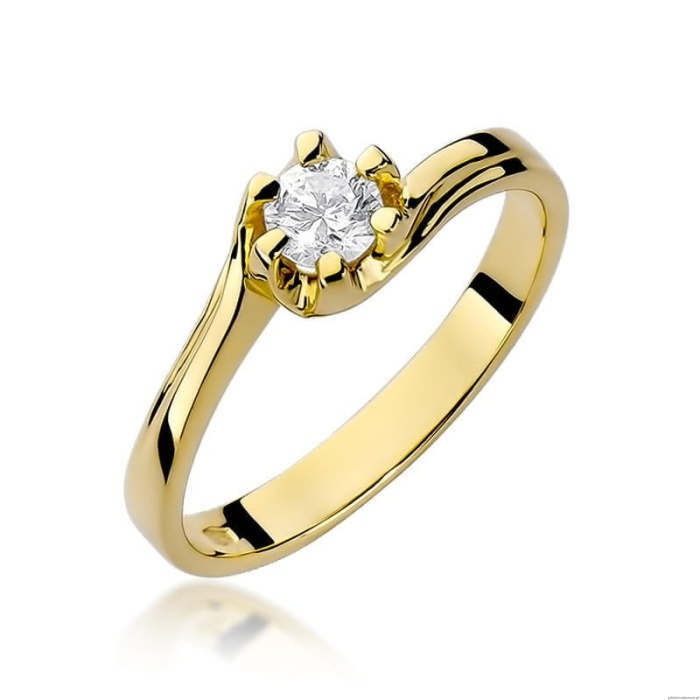 Pierścionek W163 Diament 0,30ct żółte złoto