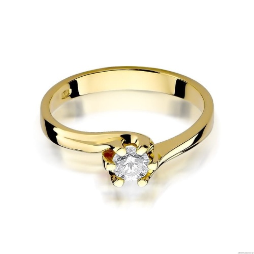 Pierścionek W163 Diament 0,30ct żółte złoto
