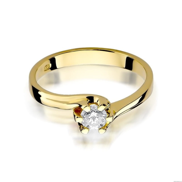 Pierścionek W163 Diament 0,30ct żółte złoto