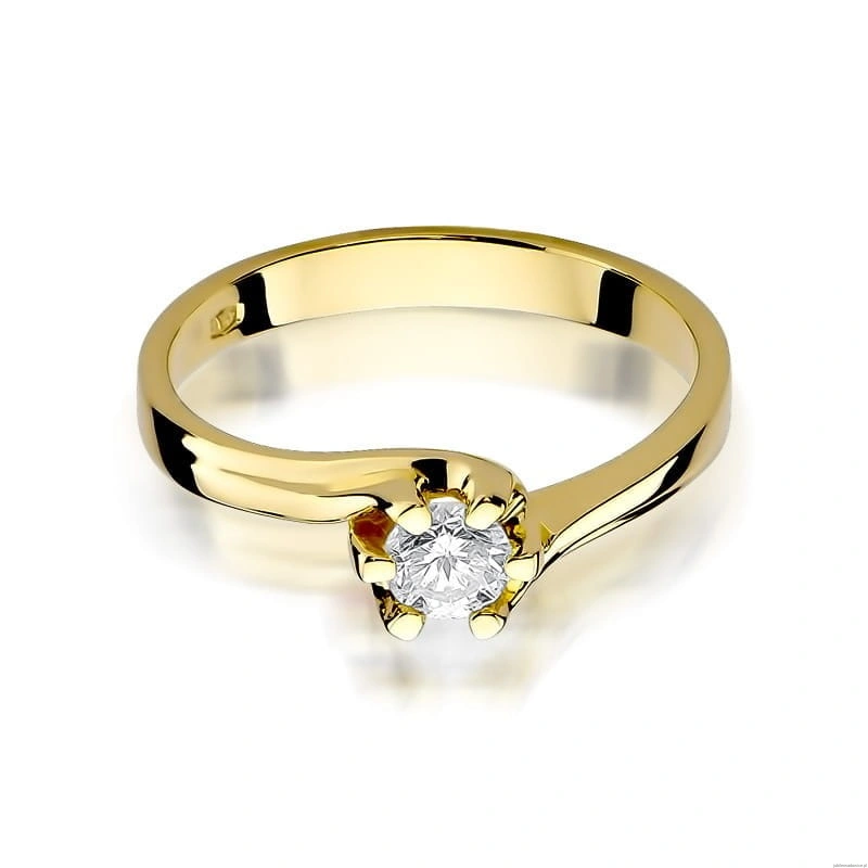 Pierścionek W163 Diament 0,30ct żółte złoto