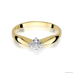 Pierścionek W171 Diament 0,12ct żółte złoto