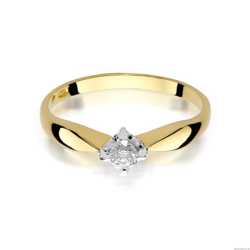 Pierścionek W171 Diament 0,12ct żółte złoto