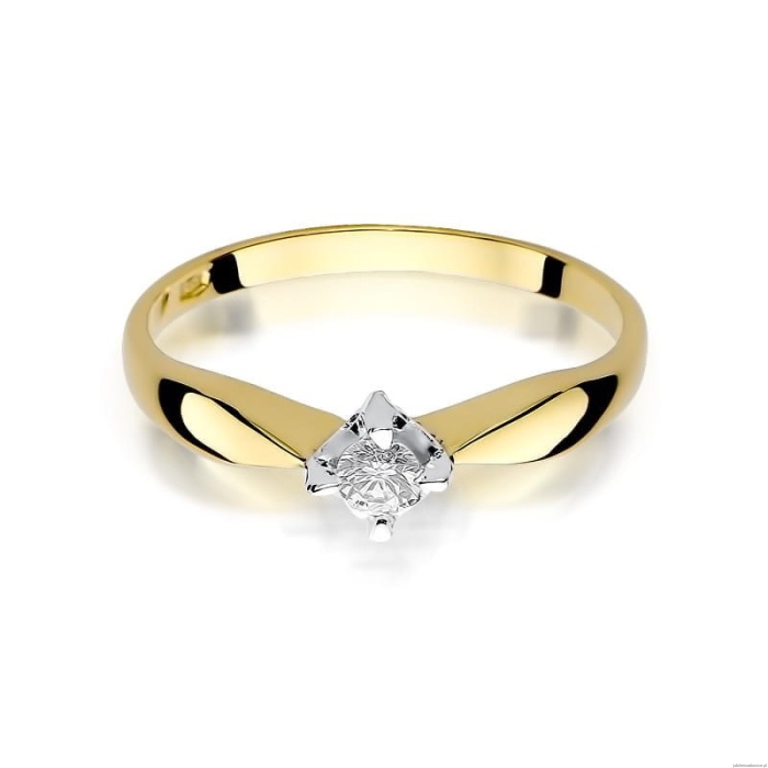 Pierścionek W171 Diament 0,12ct żółte złoto