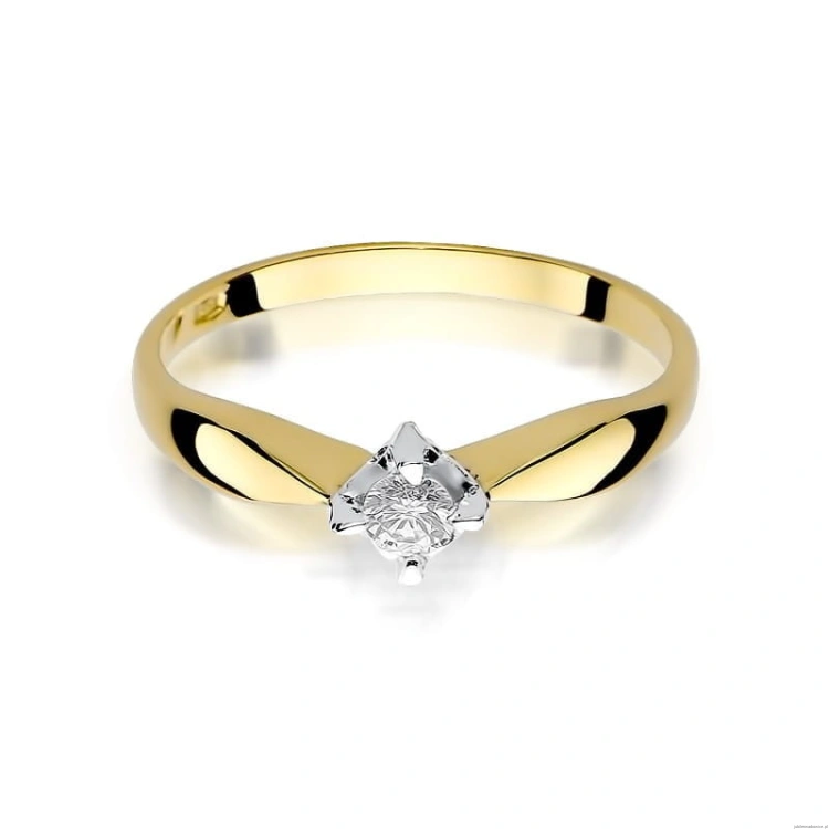 Pierścionek W171 Diament 0,12ct żółte złoto
