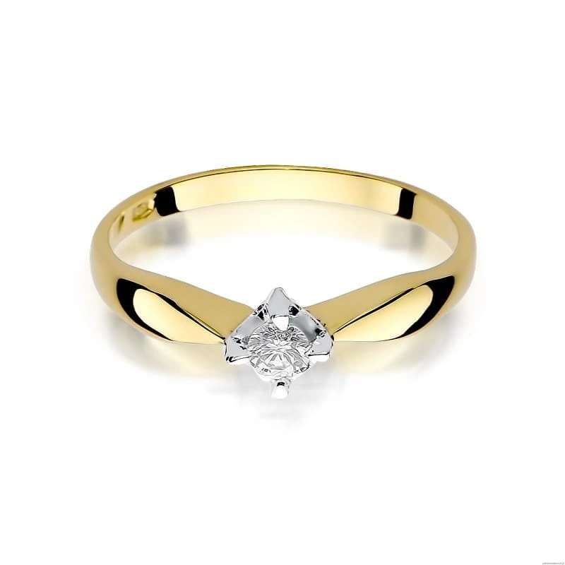 Pierścionek W171 Diament 0,12ct żółte złoto