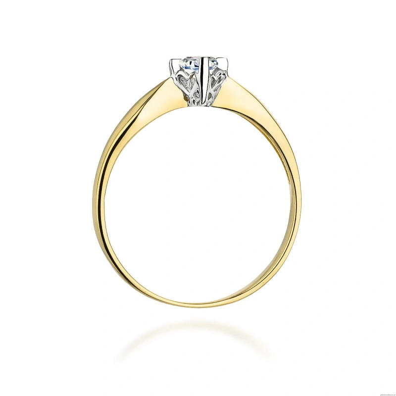 Pierścionek W171 Diament 0,12ct żółte złoto