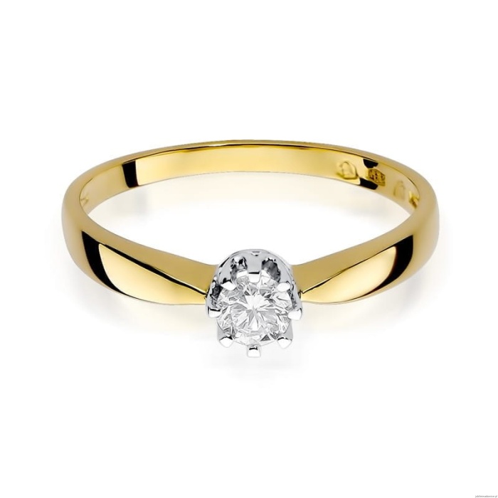 Pierścionek W173 Diament 0,15ct żółte złoto