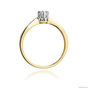 Pierścionek W173 Diament 0,15ct żółte złoto
