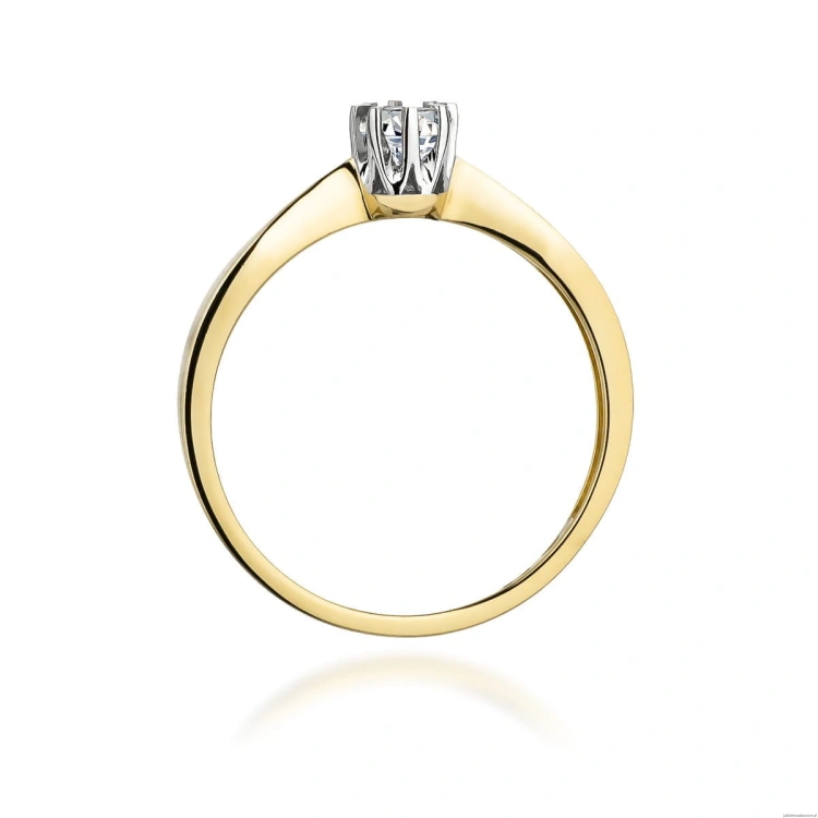 Pierścionek W173 Diament 0,15ct żółte złoto
