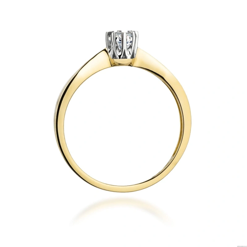 Pierścionek W173 Diament 0,15ct żółte złoto