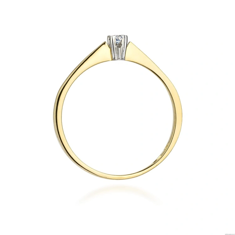 Pierścionek W175 Diament 0,03ct żółte złoto