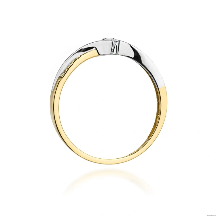 Pierścionek W177 Diament 0,13ct żółte złoto