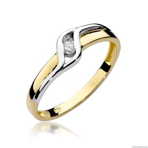 Pierścionek W178 Diament 0,04ct żółte złoto