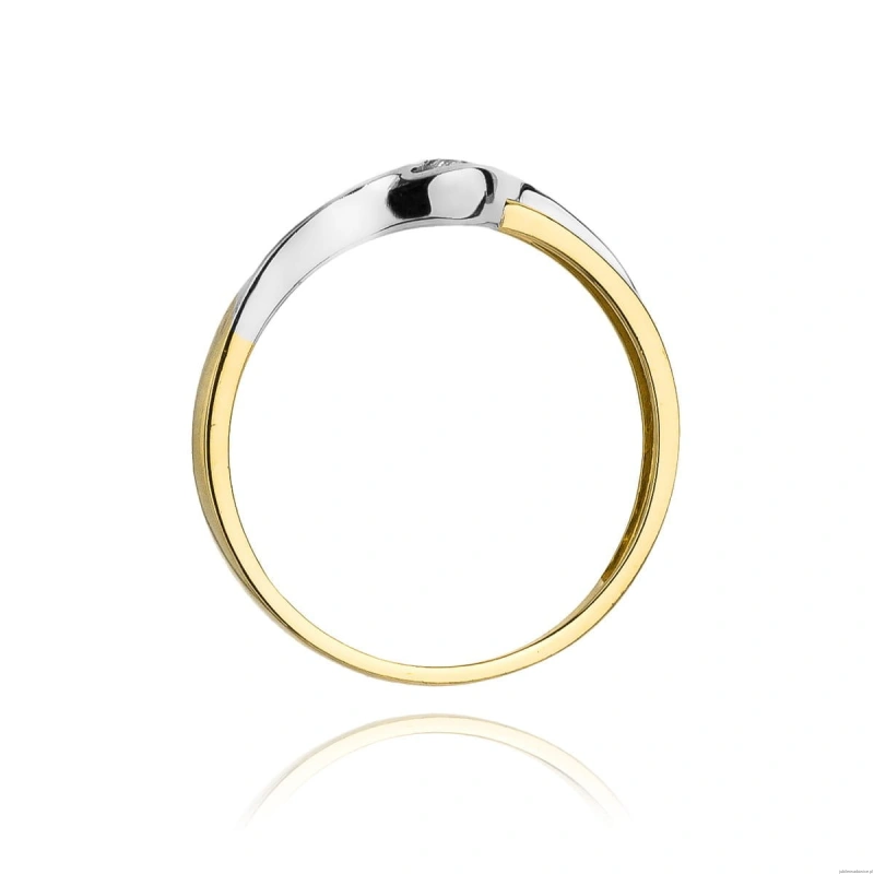 Pierścionek W178 Diament 0,04ct żółte złoto