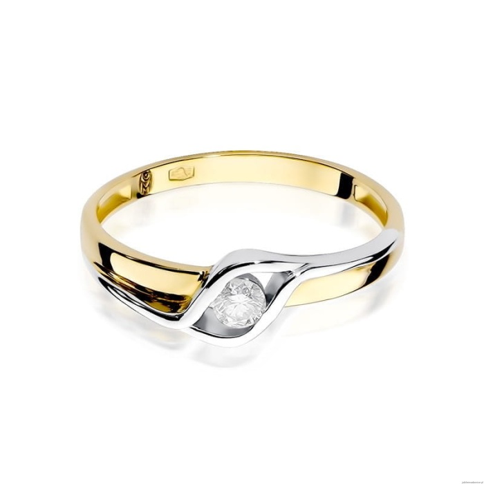 Pierścionek W178 Diament 0,10ct żółte złoto