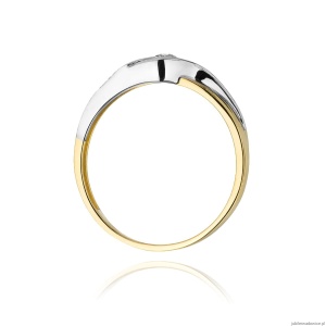 Pierścionek W178 Diament 0,10ct żółte złoto