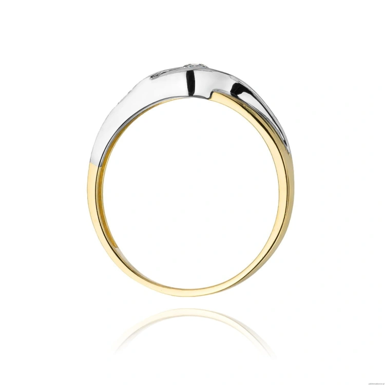 Pierścionek W178 Diament 0,10ct żółte złoto