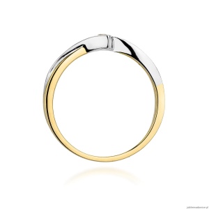 Pierścionek W180 Diament 0,10ct żółte złoto
