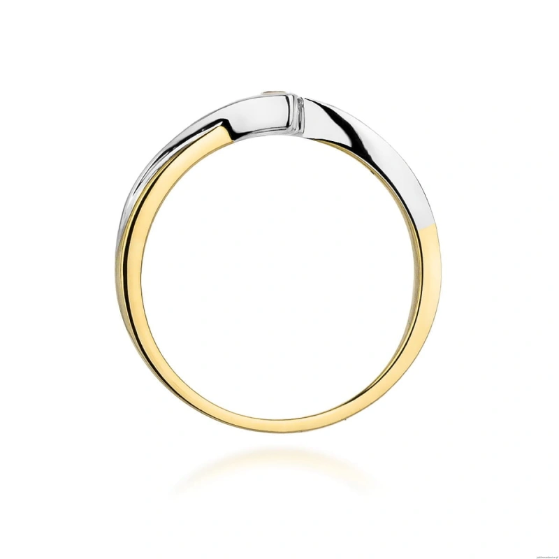 Pierścionek W180 Diament 0,10ct żółte złoto