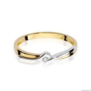 Pierścionek W181 Diament 0,04ct żółte złoto