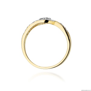 Pierścionek W184 Diament 0,10ct żółte złoto