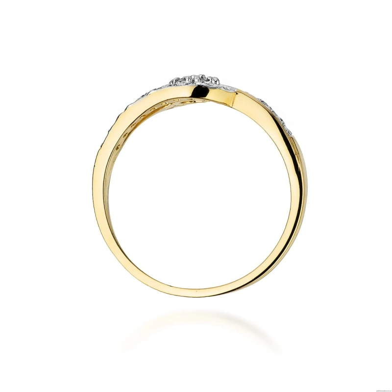 Pierścionek W184 Diament 0,10ct żółte złoto