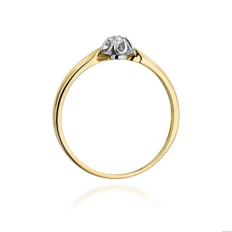 Pierścionek W187 Diament 0,04ct żółte złoto