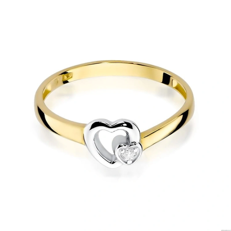 Pierścionek W188 Diament 0,02ct żółte złoto