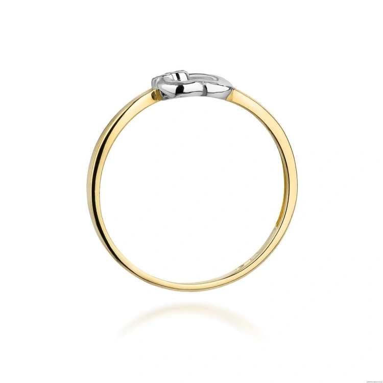 Pierścionek W188 Diament 0,02ct żółte złoto