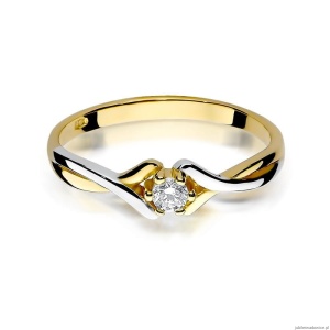 Pierścionek W190B Diament 0,10ct żółte złoto