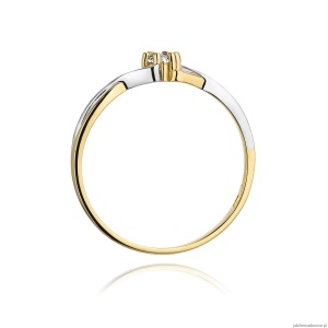 Pierścionek W190B Diament 0,10ct żółte złoto