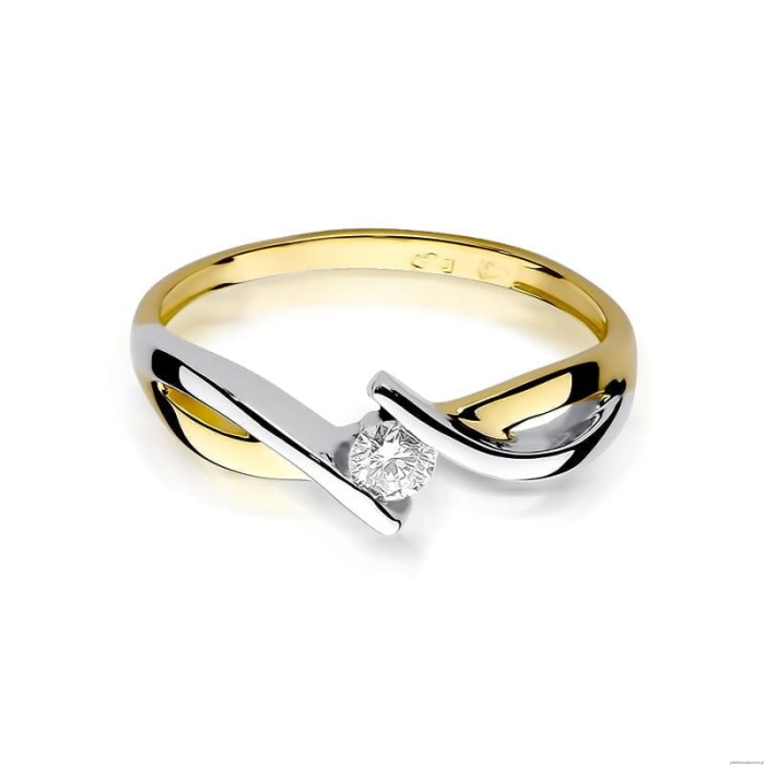 Pierścionek W191B Diament 0,10ct żółte złoto