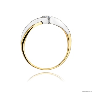 Pierścionek W191B Diament 0,10ct żółte złoto