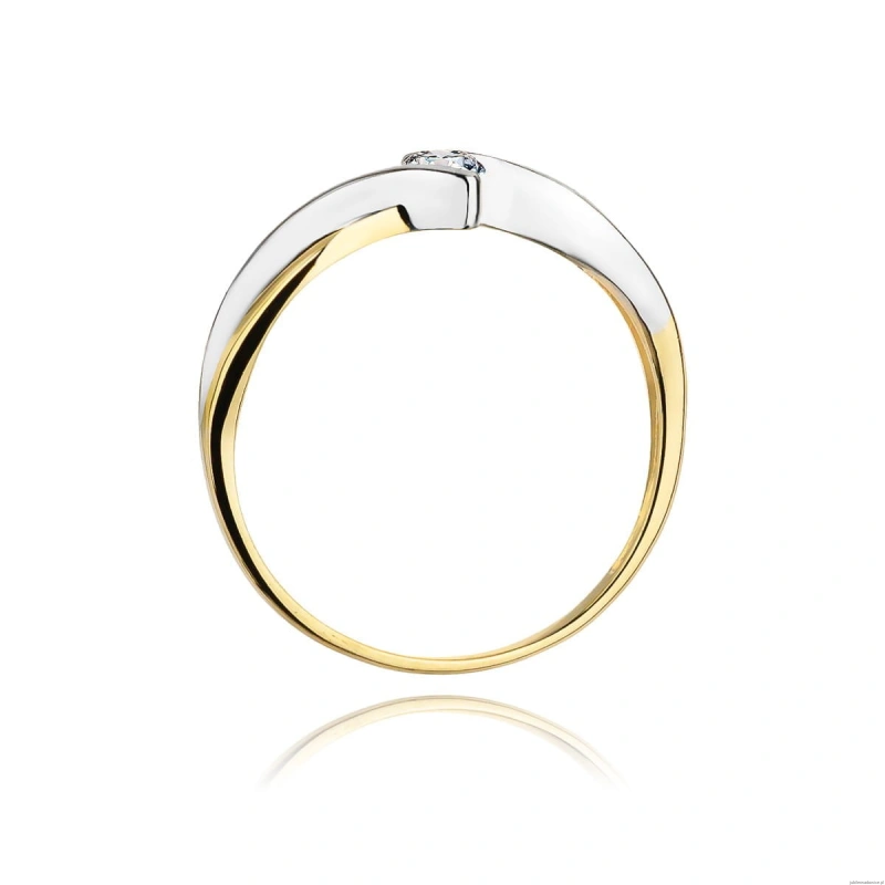 Pierścionek W191B Diament 0,10ct żółte złoto
