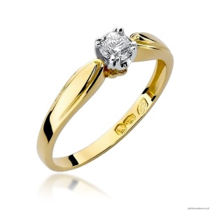 Pierścionek W197 Diament 0,24ct żółte złoto